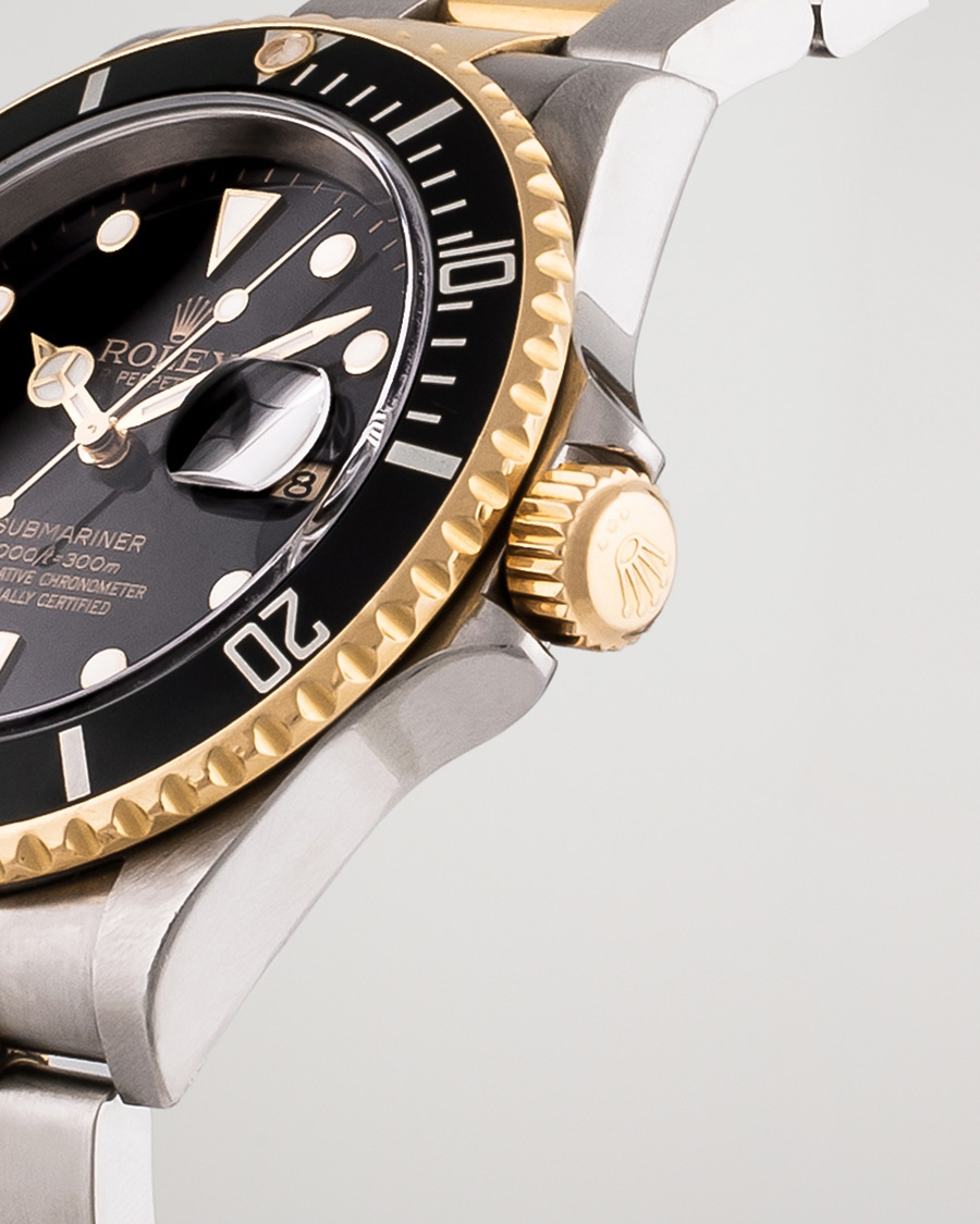 Men | Rolex Pre-Owned Submariner 16613 Oyster Perpetual Two Tone Black Steel Black | Rolex Pre-Owned | Submariner 16613 Oyster Perpetual Two Tone Black Steel Black