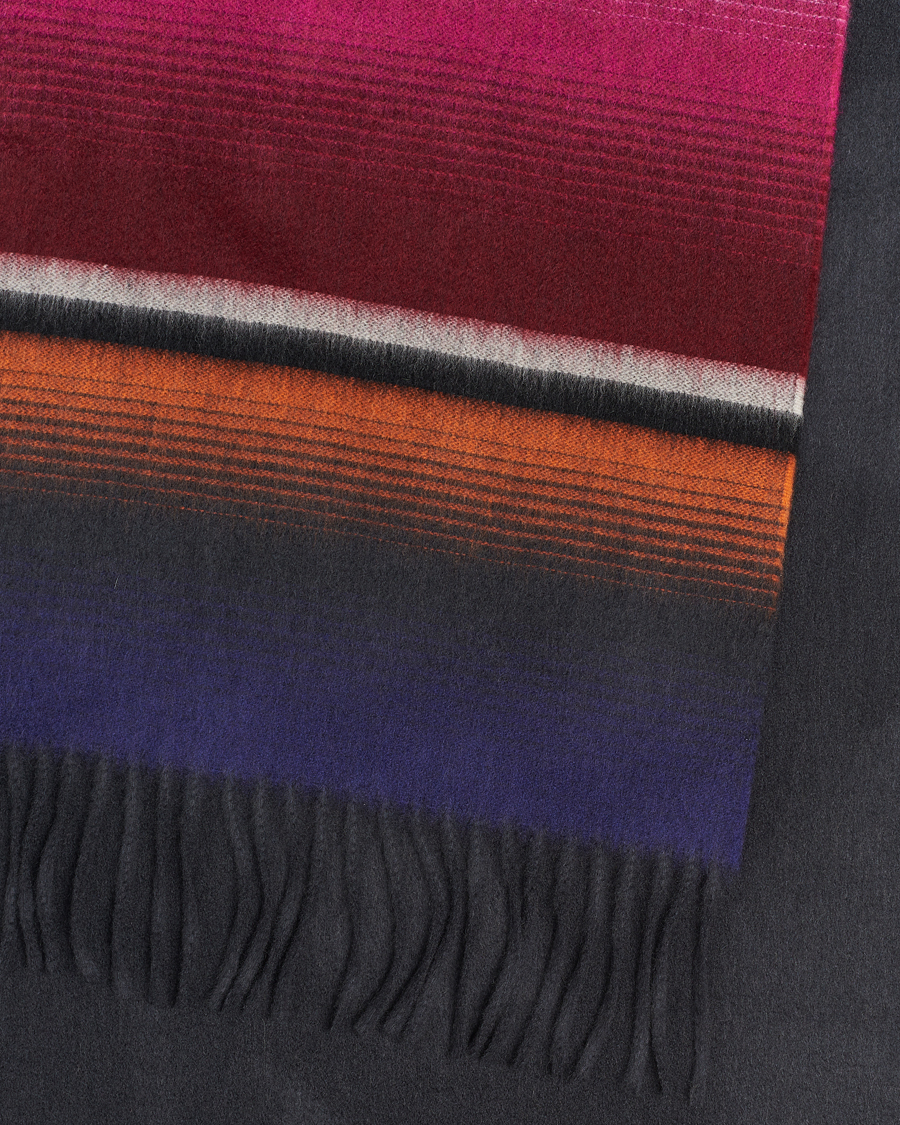 Men | Begg & Co Solid/Checked Cashmere Scarf 36*183cm Midnight Pink | Begg & Co | Solid/Checked Cashmere Scarf 36*183cm Midnight Pink