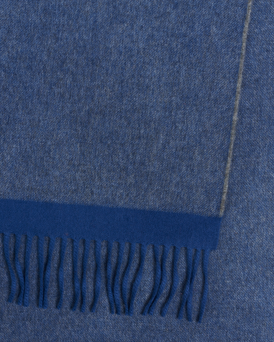 Men | Begg & Co Solid Board Wool/Cashmere Scarf Blue Grey | Begg & Co | Solid Board Wool/Cashmere Scarf Blue Grey