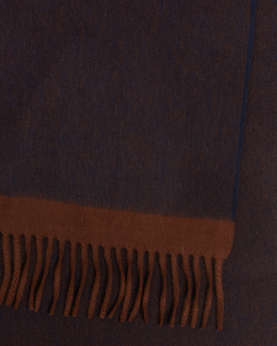 Men | Begg & Co Solid Board Wool/Cashmere Scarf Navy Chocolate | Begg & Co | Solid Board Wool/Cashmere Scarf Navy Chocolate