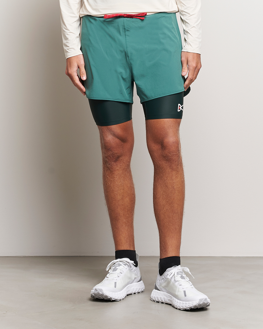 Men |  | District Vision | Layered Pocketed Trail Shorts Pine