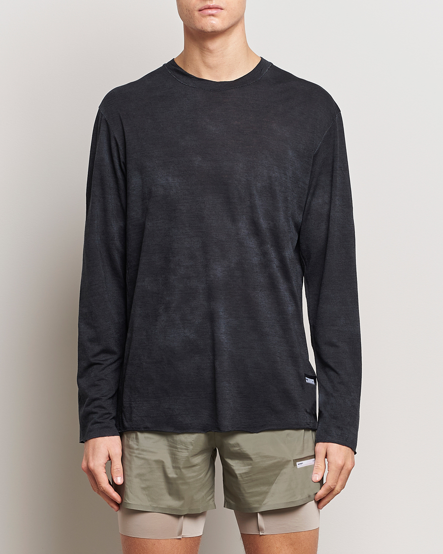 Men | T-Shirts | Satisfy | CloudMerino Long Sleeve T-Shirt Batik Black