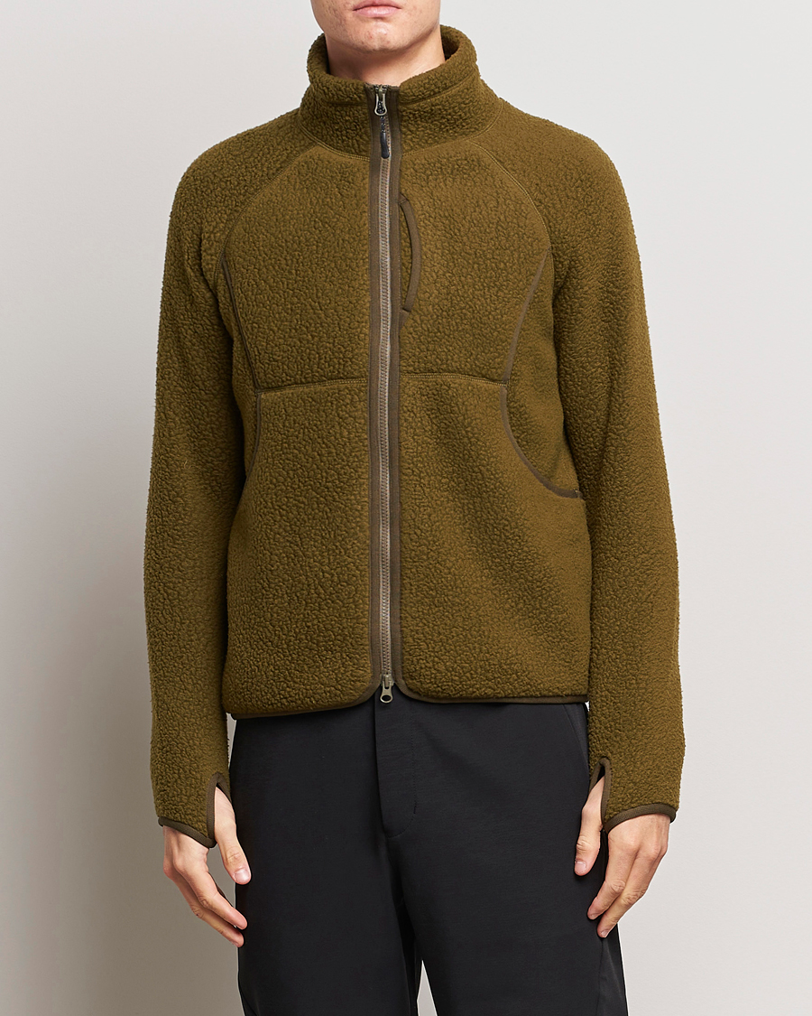 Men | Sweaters & Knitwear | Snow Peak | Thermal Boa Fleece Jacket Olive