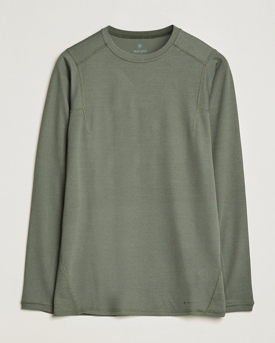 Men |  | Snow Peak | Recycled Polyester/Wool Long Sleeve T-Shirt Olive