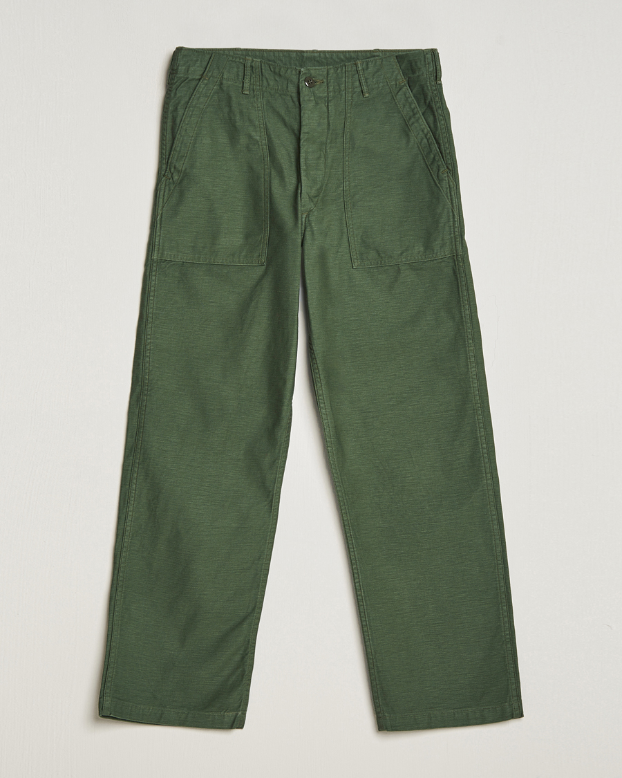 Men | Trousers | orSlow | Regular Fit Original Sateen Fatigue Pants Green