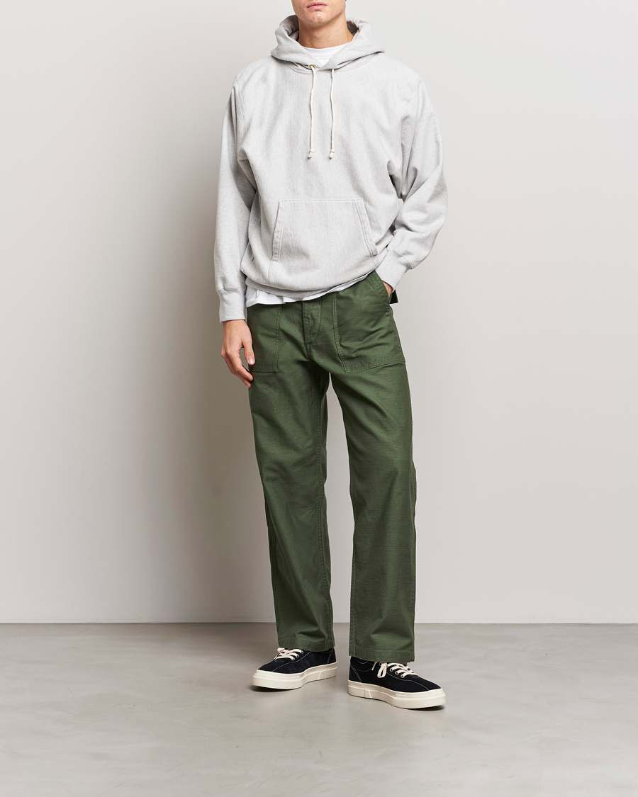 Men | Trousers | orSlow | Regular Fit Original Sateen Fatigue Pants Green