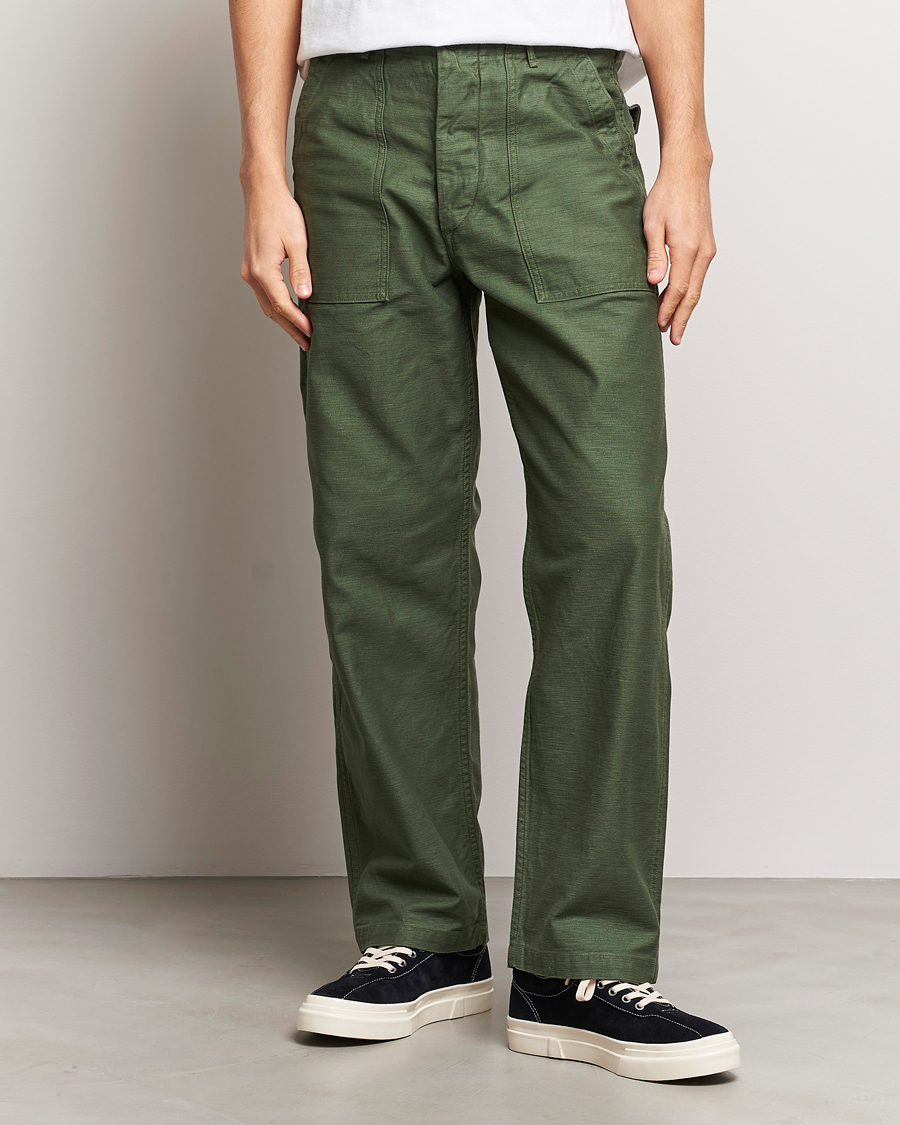 Men | Departments | orSlow | Regular Fit Original Sateen Fatigue Pants Green