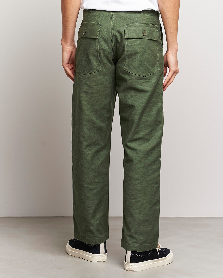 Men | Trousers | orSlow | Regular Fit Original Sateen Fatigue Pants Green