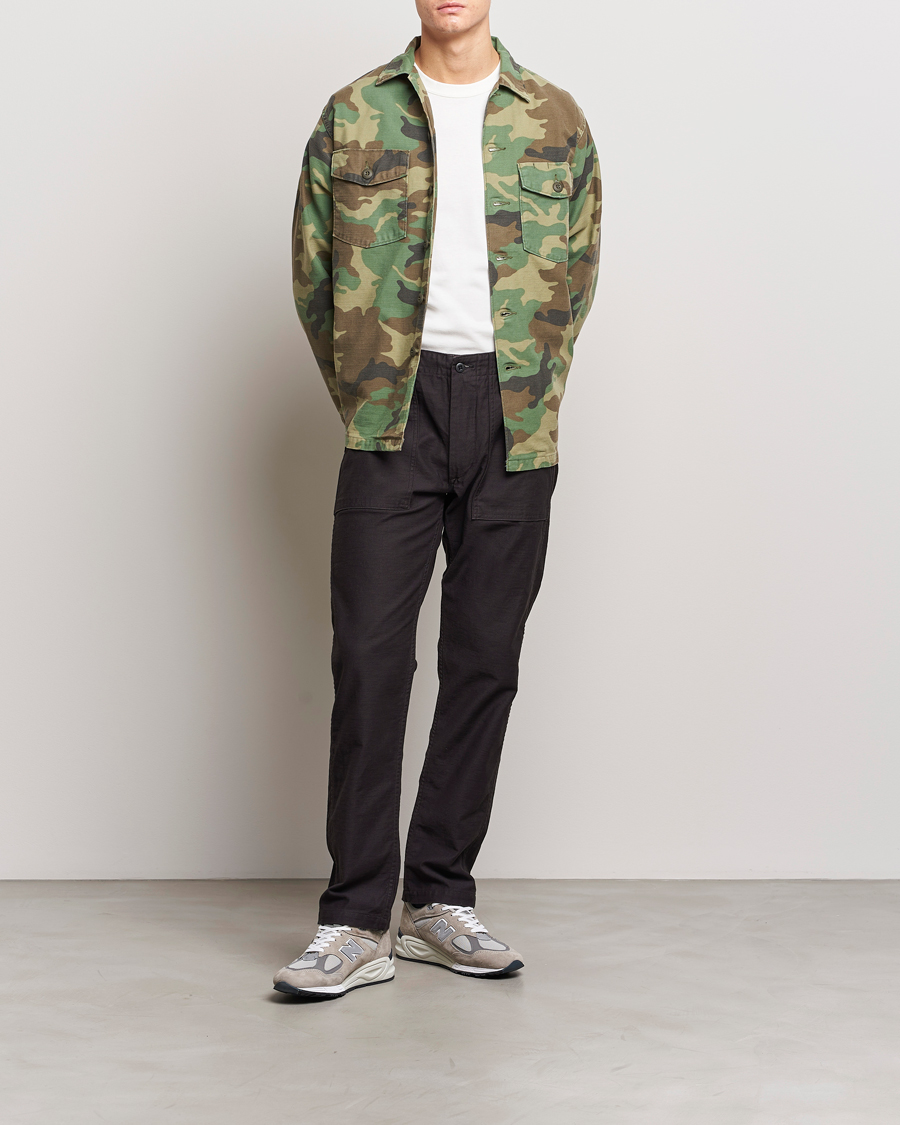 Men | Trousers | orSlow | Slim Fit Original Sateen Fatigue Pants Black