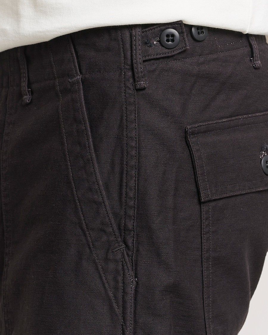 Men | Trousers | orSlow | Slim Fit Original Sateen Fatigue Pants Black