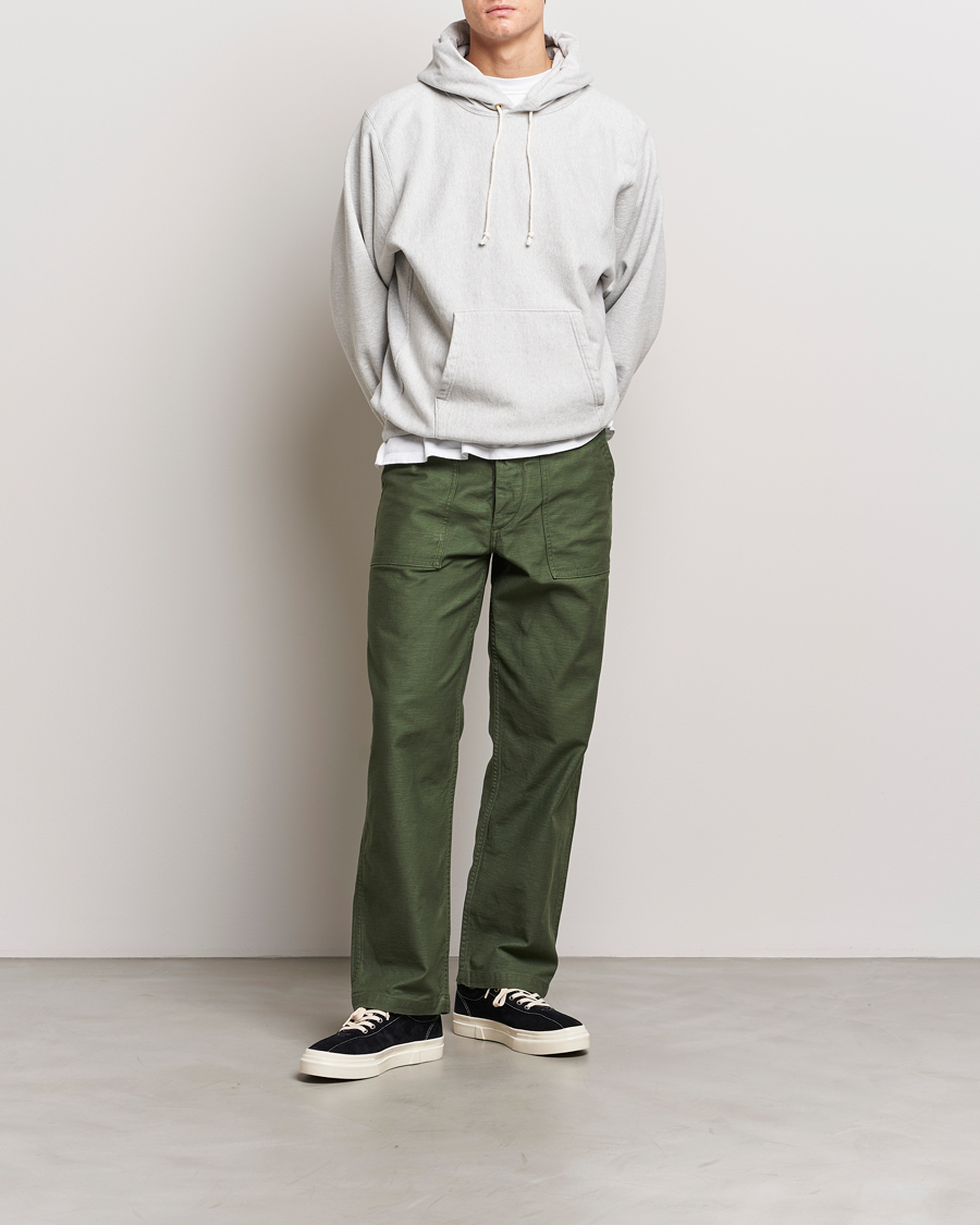 Men | Sweaters & Knitwear | orSlow | Heavy Weight Vintage Hoodie Light Grey