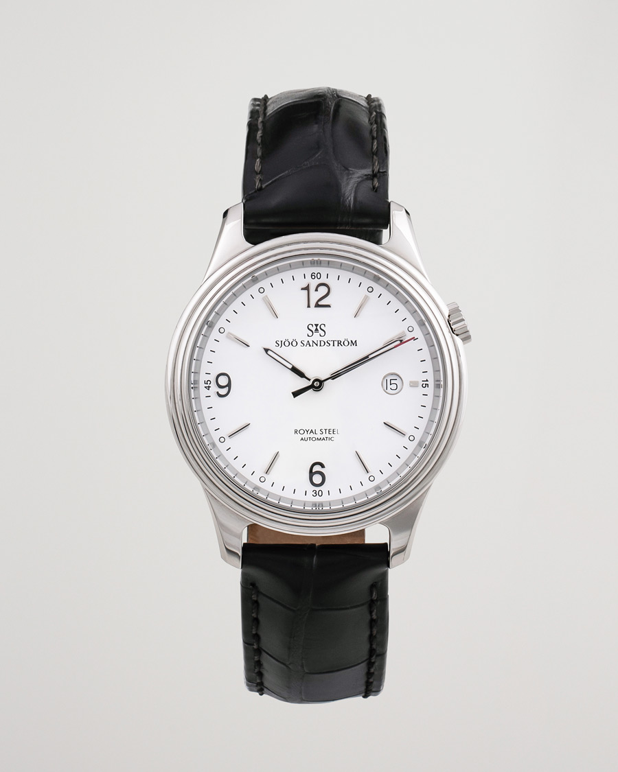 Men | Sjöö Sandström Pre-Owned Royal Steel Classic 41mm SS-1841-1 Steel White | Sjöö Sandström Pre-Owned | Royal Steel Classic 41mm SS-1841-1 Steel White