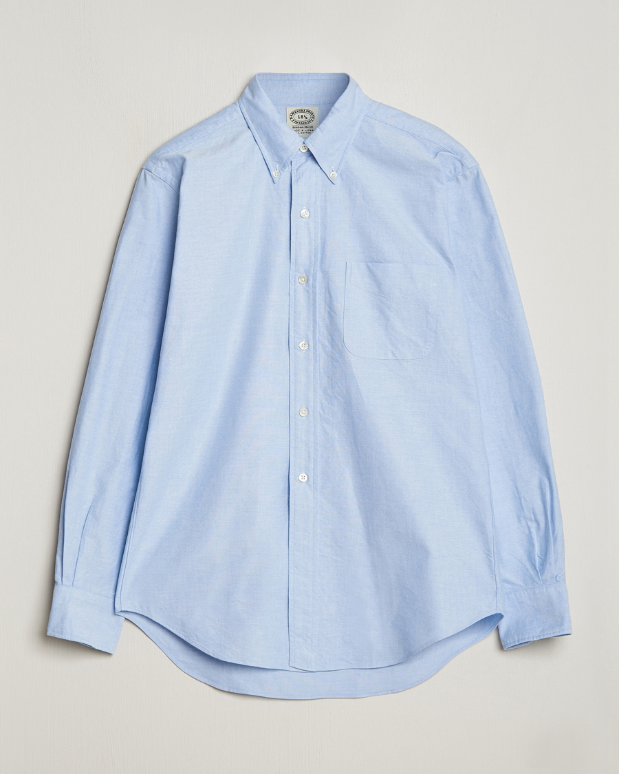 Men |  | Kamakura Shirts | Vintage Ivy Oxford Button Down Shirt Light Blue
