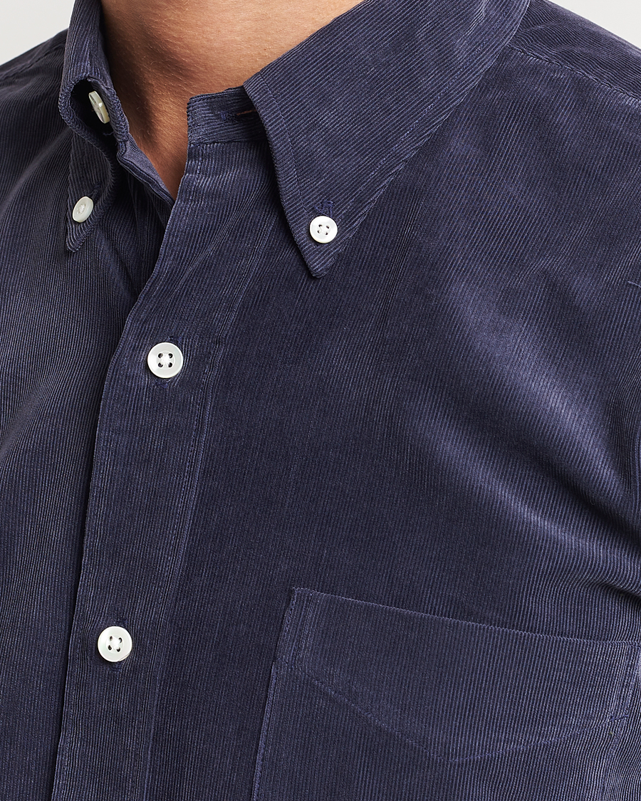 Men | Shirts | Kamakura Shirts | Vintage Ivy Japanese Corduroy Shirt Navy