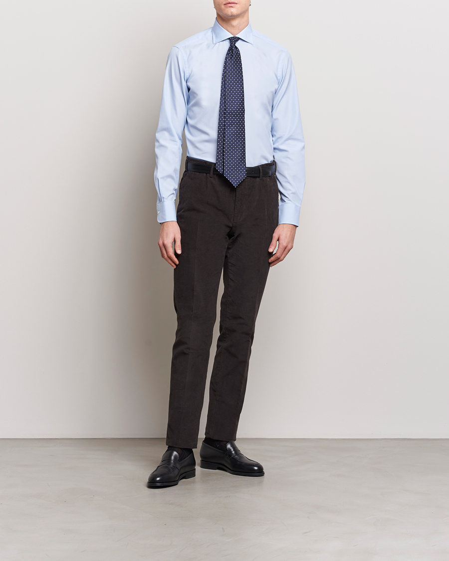 Men | Shirts | Kamakura Shirts | Slim Fit Broadcloth Shirt Light Blue