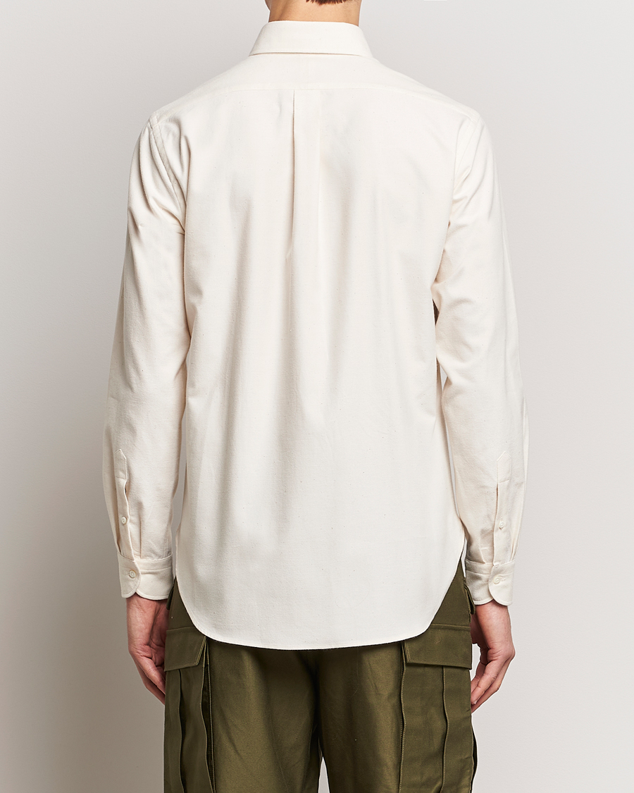 Men | Shirts | Beams F | Cotton Flannel Button Down Shirt Off White
