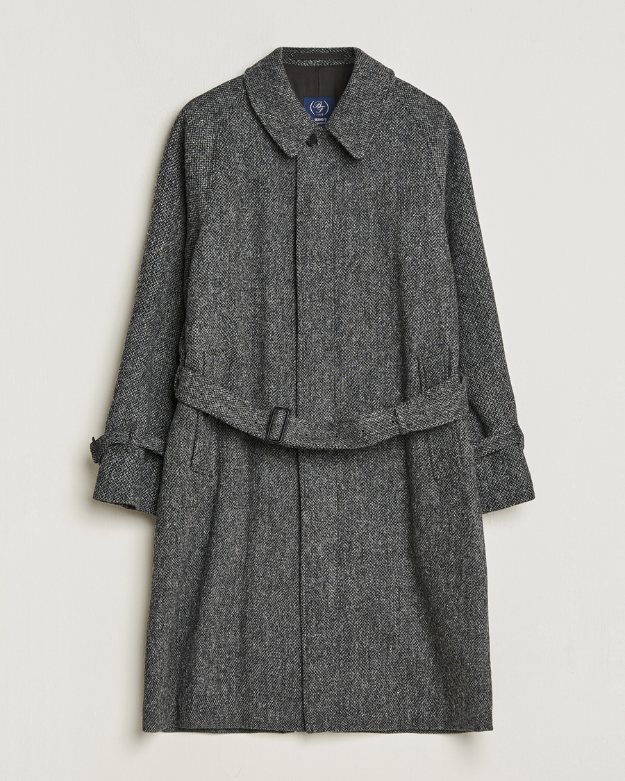 Men | Coats & Jackets | Beams F | Harris Tweed Raglan Coat Dark Grey