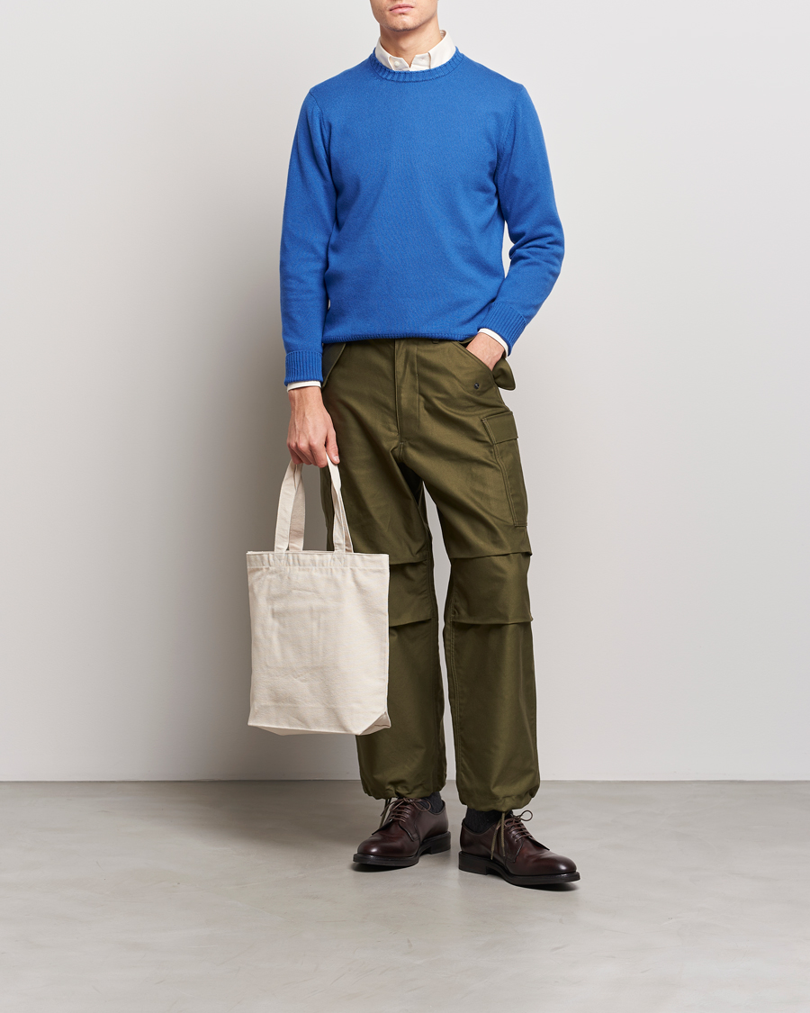 Men | Sweaters & Knitwear | Beams F | Cashmere Crew Neck Jumper Royal Blue
