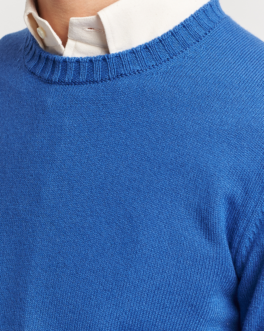 Men | Sweaters & Knitwear | Beams F | Cashmere Crew Neck Jumper Royal Blue