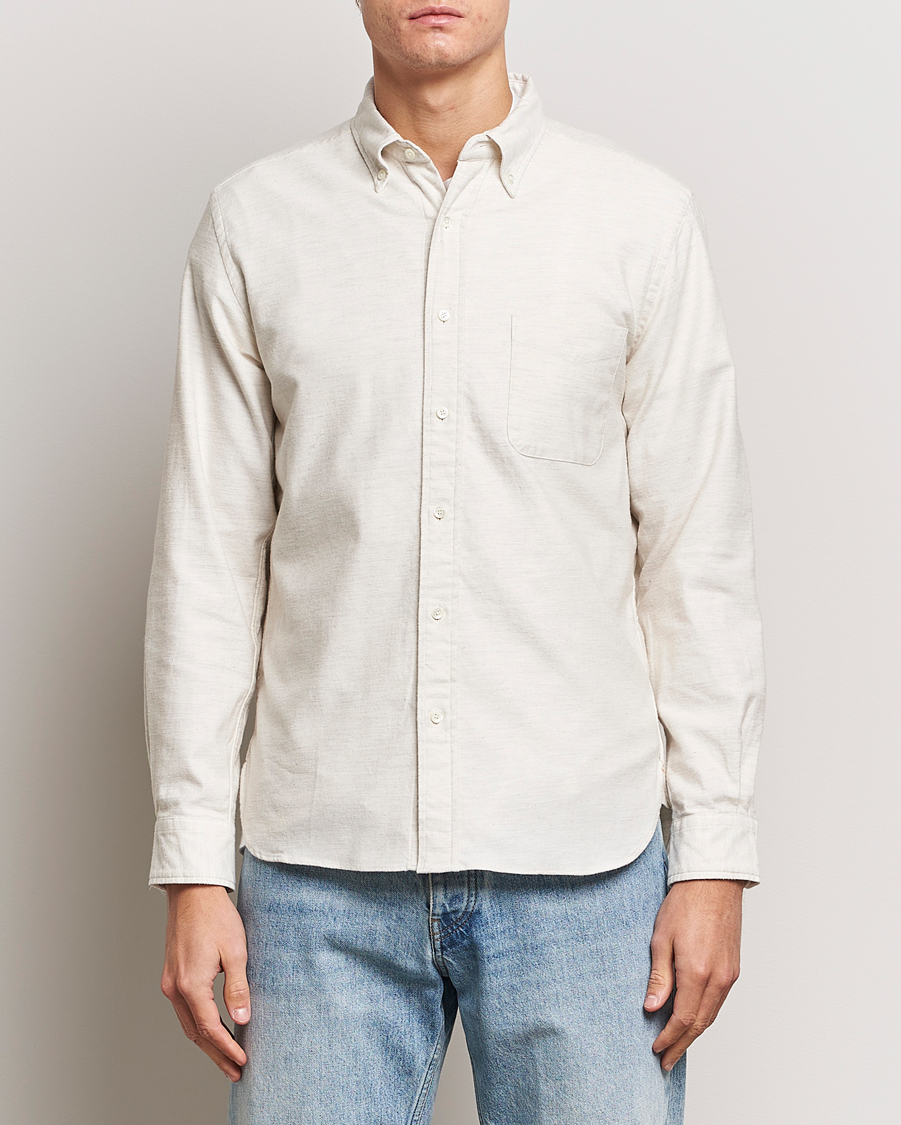 Men | Flannel Shirts | BEAMS PLUS | Flannel Button Down Shirt Off White