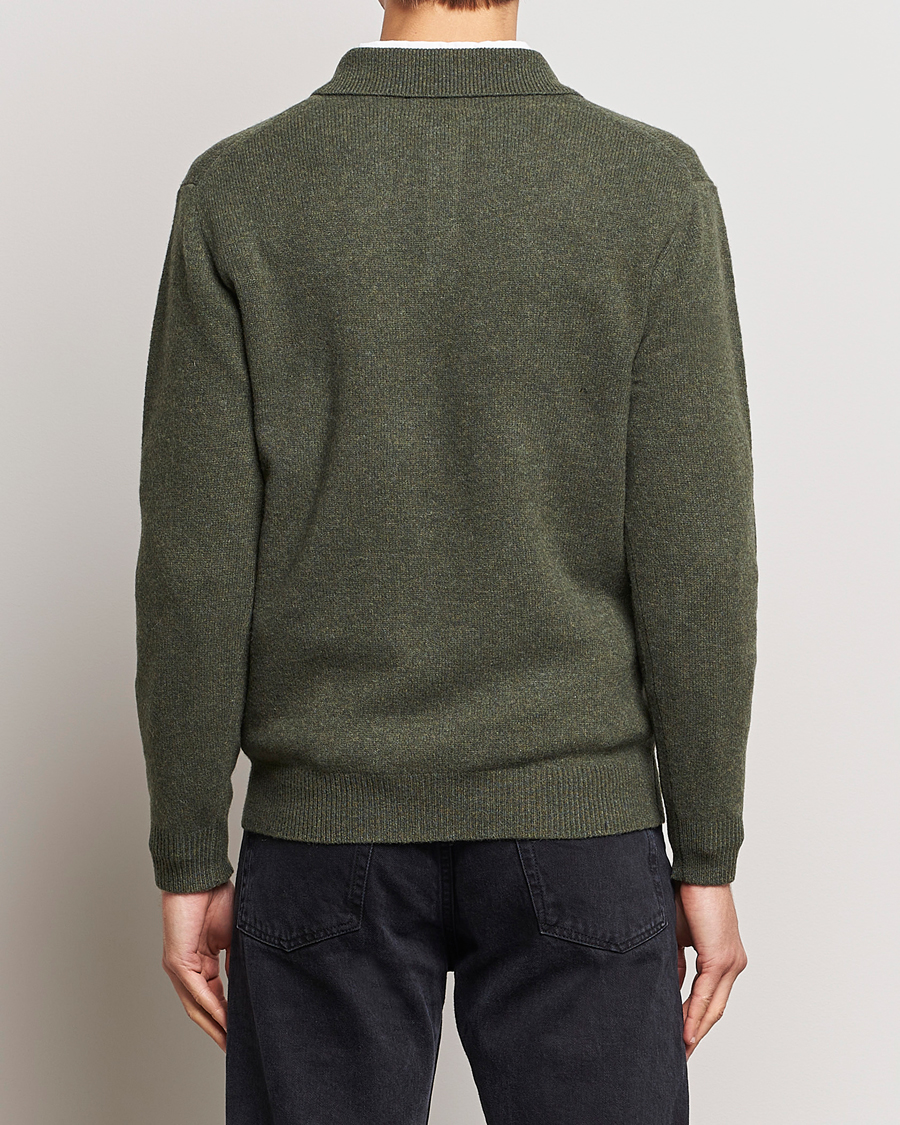 Men | Sweaters & Knitwear | BEAMS PLUS | Long Sleeve Knitted Polo Olive