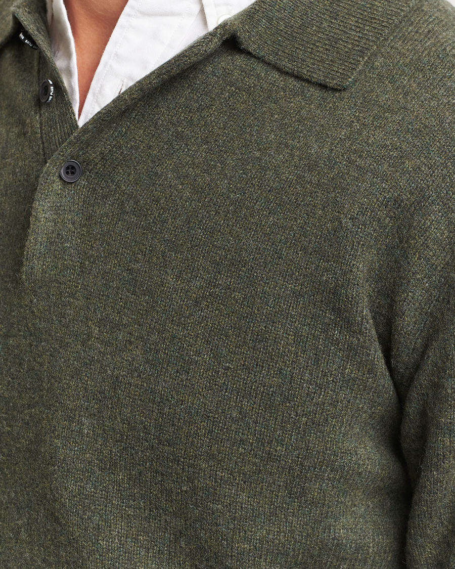 Men | Sweaters & Knitwear | BEAMS PLUS | Long Sleeve Knitted Polo Olive