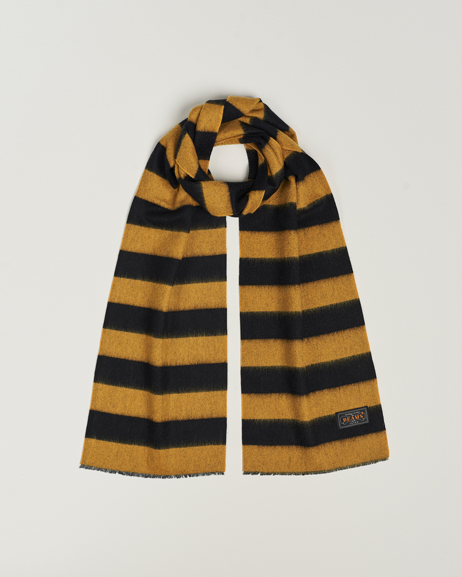 Men | BEAMS PLUS Cashmere Stripe Scarf Black/Yellow | BEAMS PLUS | Cashmere Stripe Scarf Black/Yellow