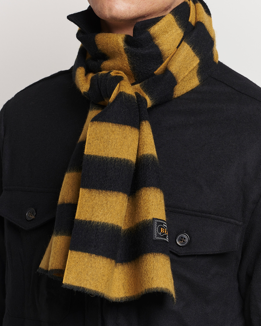 Men | BEAMS PLUS Cashmere Stripe Scarf Black/Yellow | BEAMS PLUS | Cashmere Stripe Scarf Black/Yellow