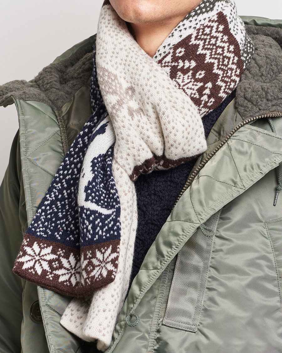 Men | BEAMS PLUS Nordic Jacquard Muffler Scarf Natural | BEAMS PLUS | Nordic Jacquard Muffler Scarf Natural