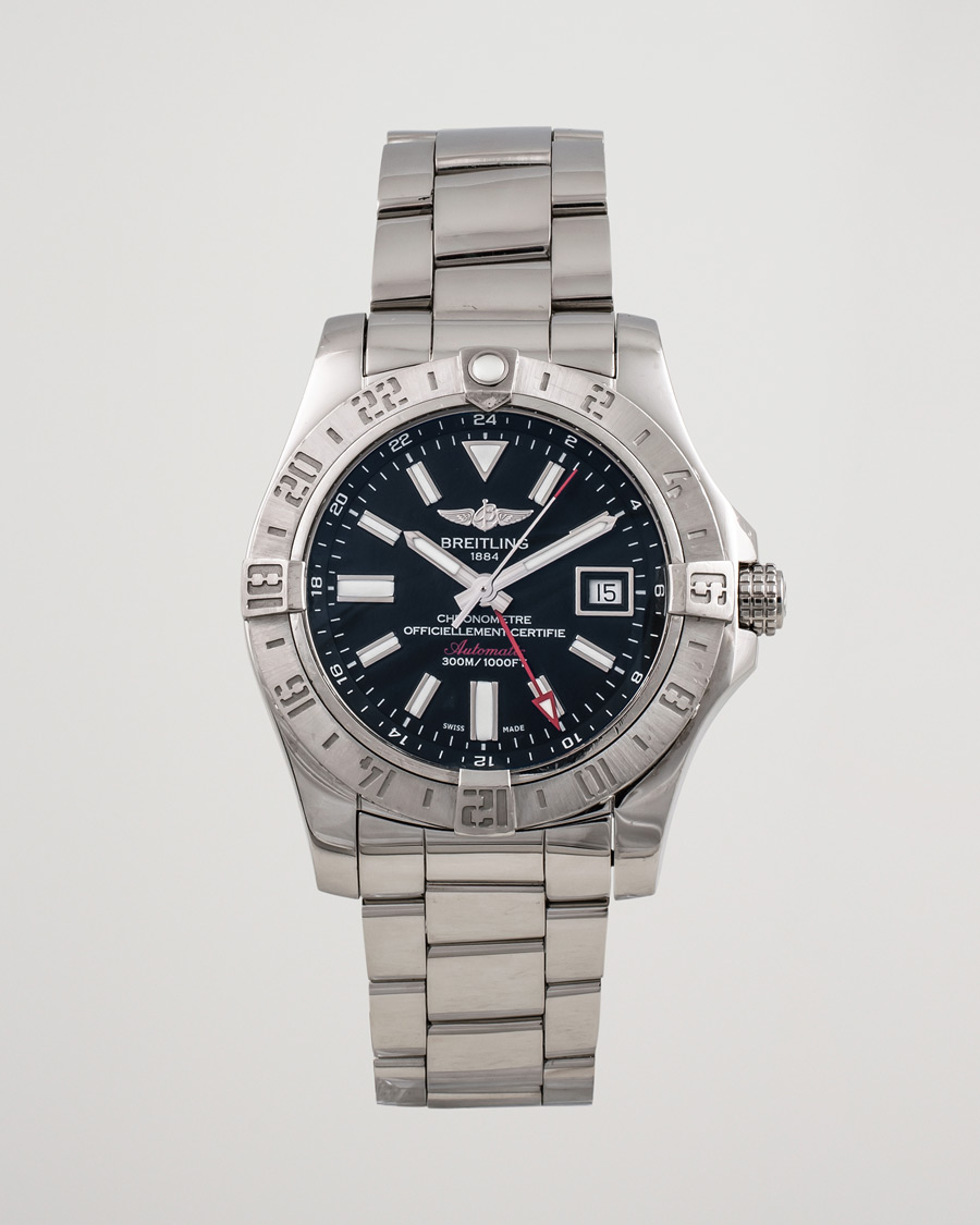 Men | Breitling Pre-Owned Avenger II GMT A3239011 Steel Black | Breitling Pre-Owned | Avenger II GMT A3239011 Steel Black