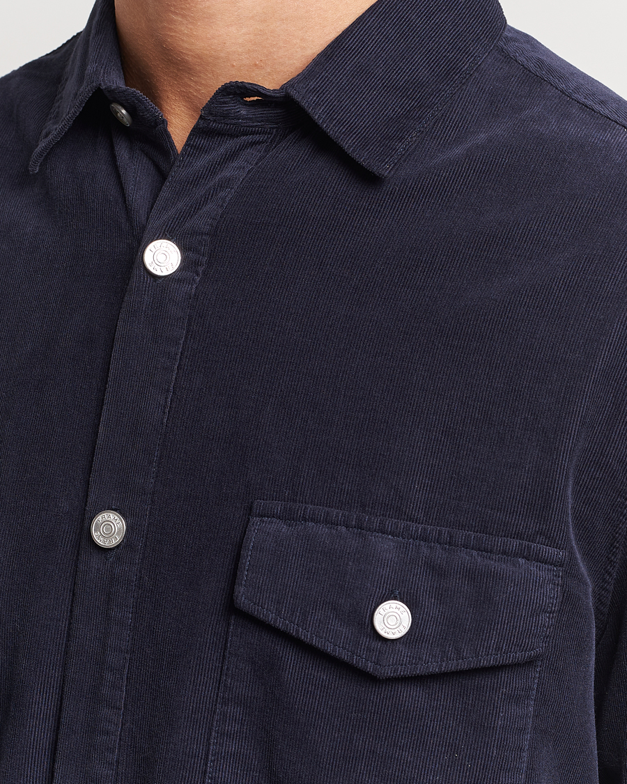Men | Shirts | FRAME | Douple Pocket Micro Cord Shirt Midnight Blue