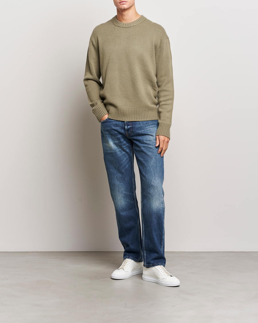 Men | Sweaters & Knitwear | FRAME | Cashmere Sweater Khaki Green