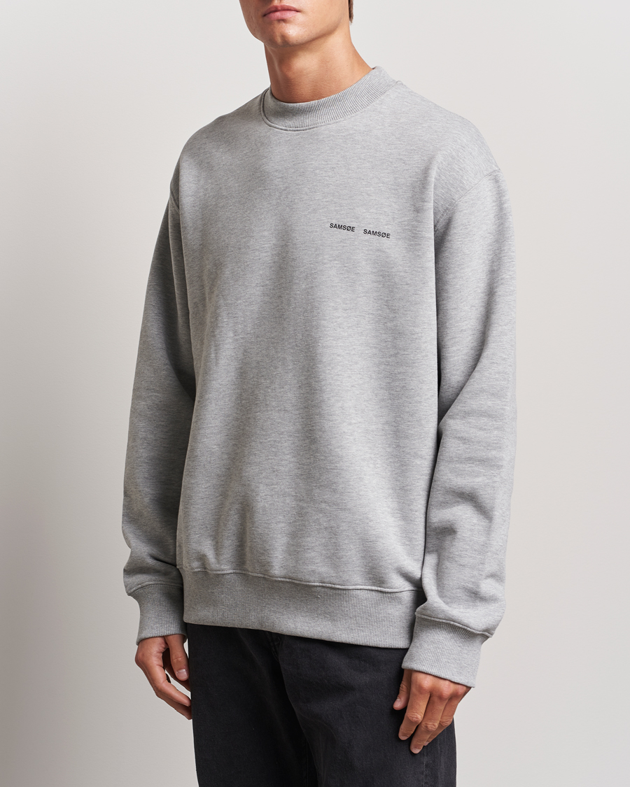 Men | Grey sweatshirts | Samsøe Samsøe | Norsbro Crew Neck Sweatshirt Grey Melange