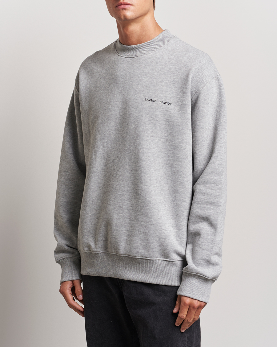 Men | Sweaters & Knitwear | Samsøe Samsøe | Norsbro Crew Neck Sweatshirt Grey Melange