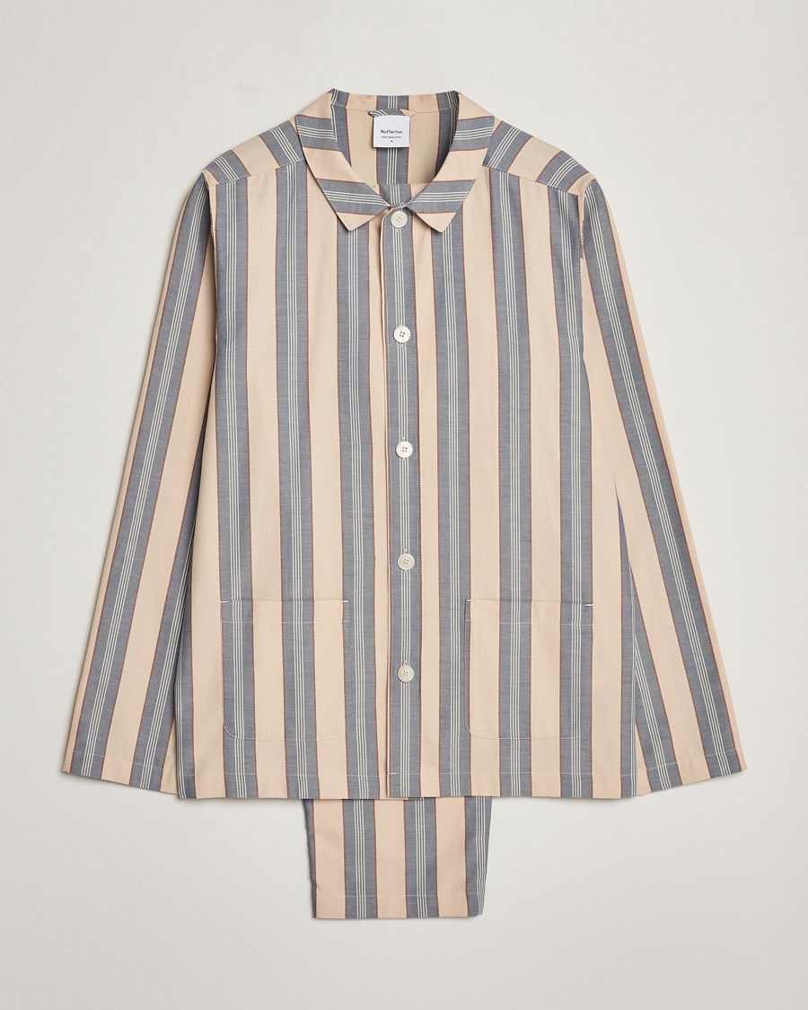 Men | Pyjamas | Nufferton | Uno Old School Pyjama Set Beige/Blue