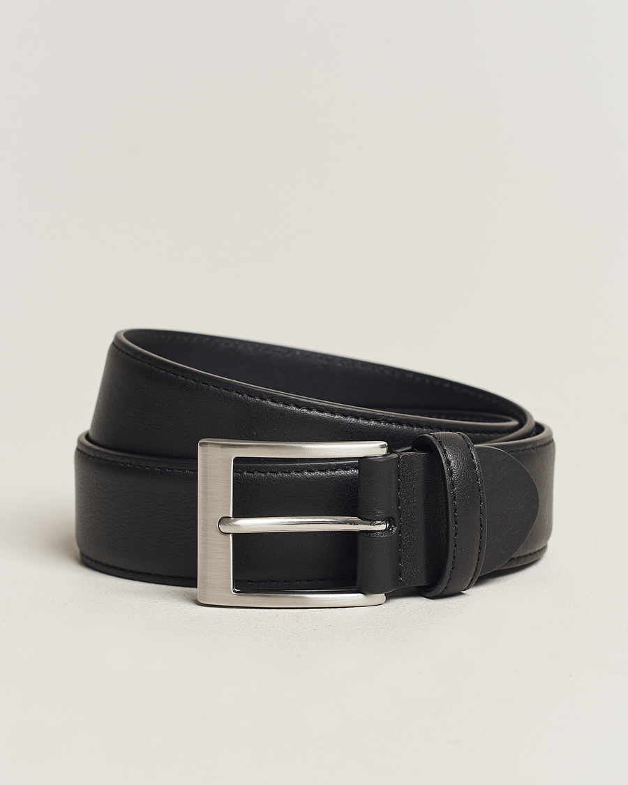 Men | Leather Belts | Canali | Leather Belt Black Calf