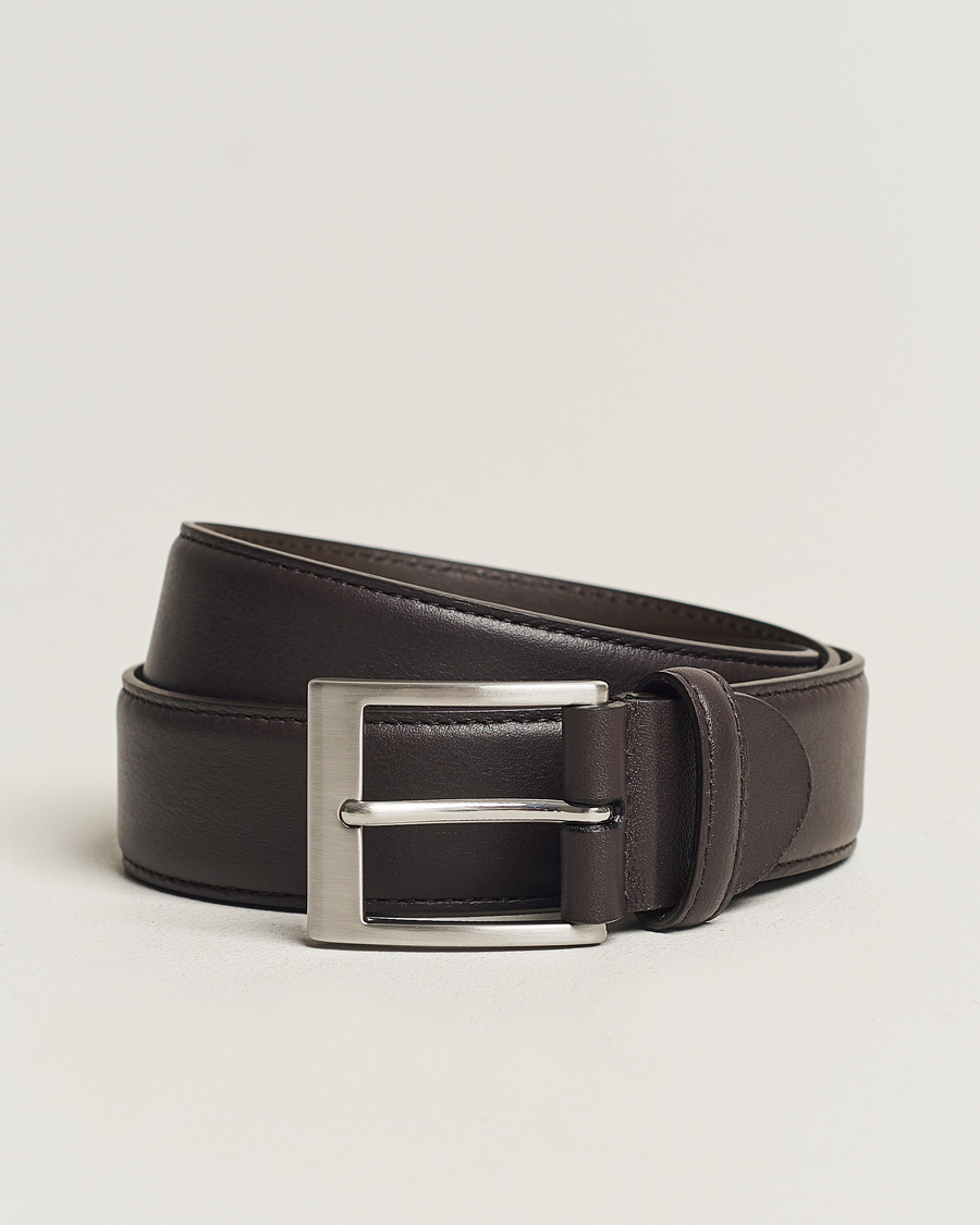 Men | Leather Belts | Canali | Leather Belt Dark Brown Calf