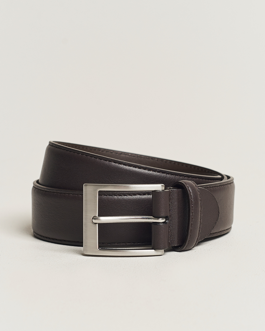 Men | Belts | Canali | Classic Leather Belt Dark Brown Calf