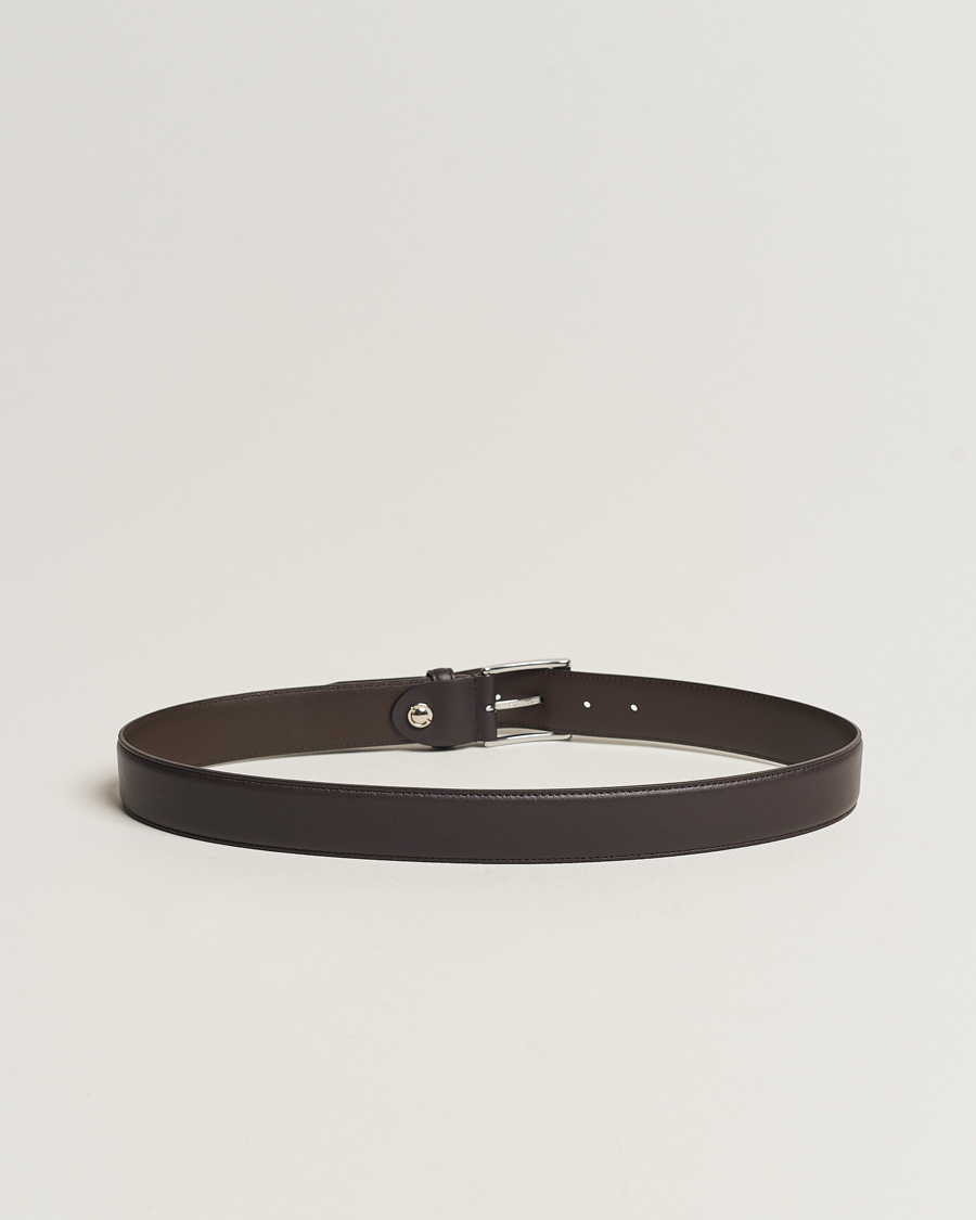 Men | Belts | Canali | Leather Belt Dark Brown Calf