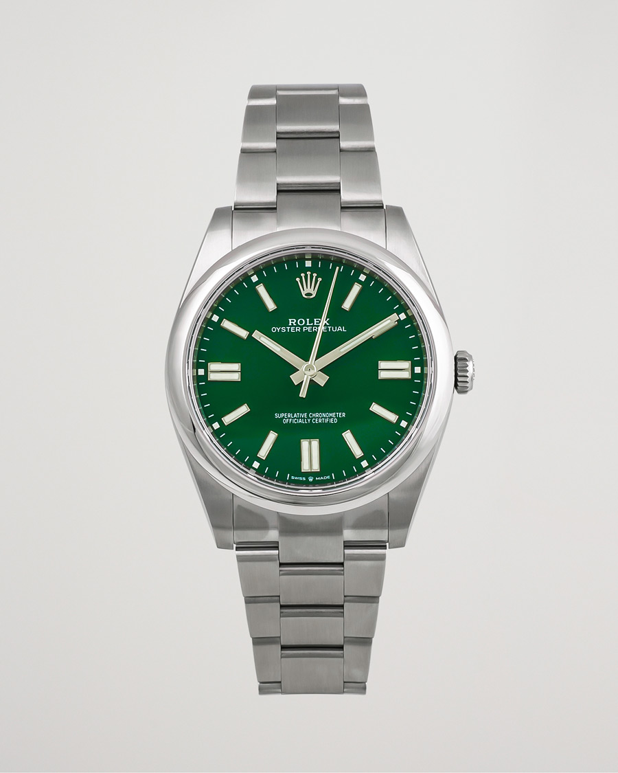 Men | Pre-Owned & Vintage Watches | Rolex Pre-Owned | Oyster Perpetual 41 Green Steel