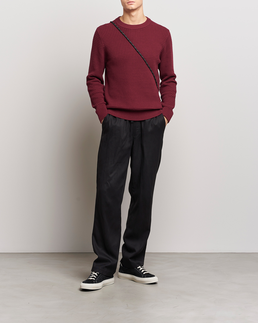 Men | Sweaters & Knitwear | J.Lindeberg | Archer Structure Sweater Zinfandel