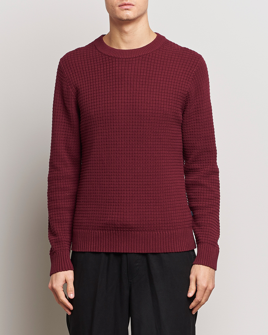 Men | Sweaters & Knitwear | J.Lindeberg | Archer Structure Sweater Zinfandel