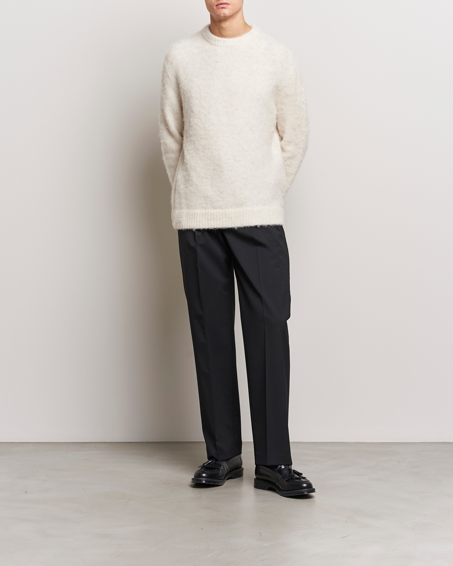 Men | Sweaters & Knitwear | J.Lindeberg | Harold Hairy Knit Crew Cloud White