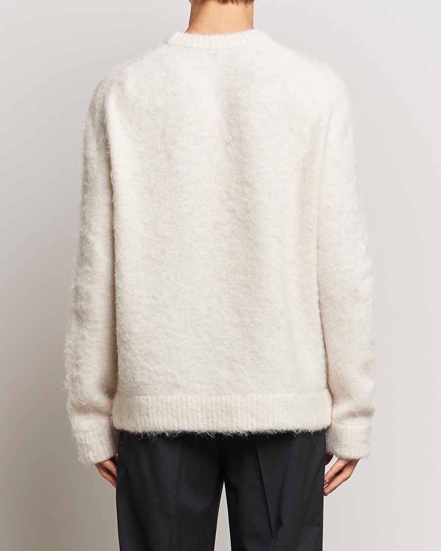 Men | Sweaters & Knitwear | J.Lindeberg | Harold Hairy Knit Crew Cloud White