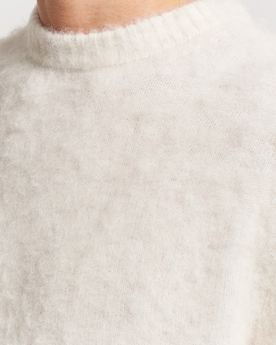 Men | Sweaters & Knitwear | J.Lindeberg | Harold Hairy Knit Crew Cloud White