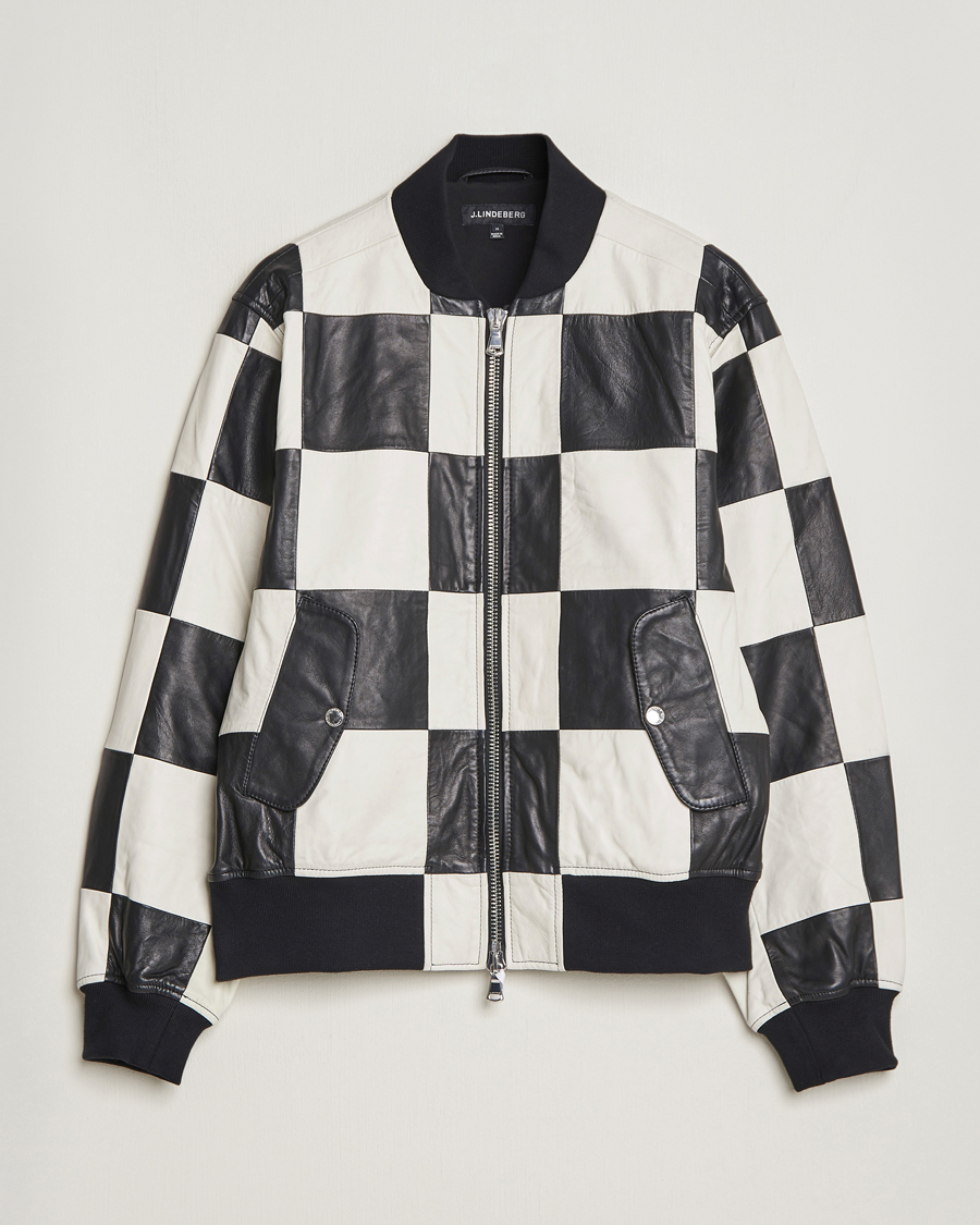 Men | Coats & Jackets | J.Lindeberg | Milan Patchwork Leather Jacket Black