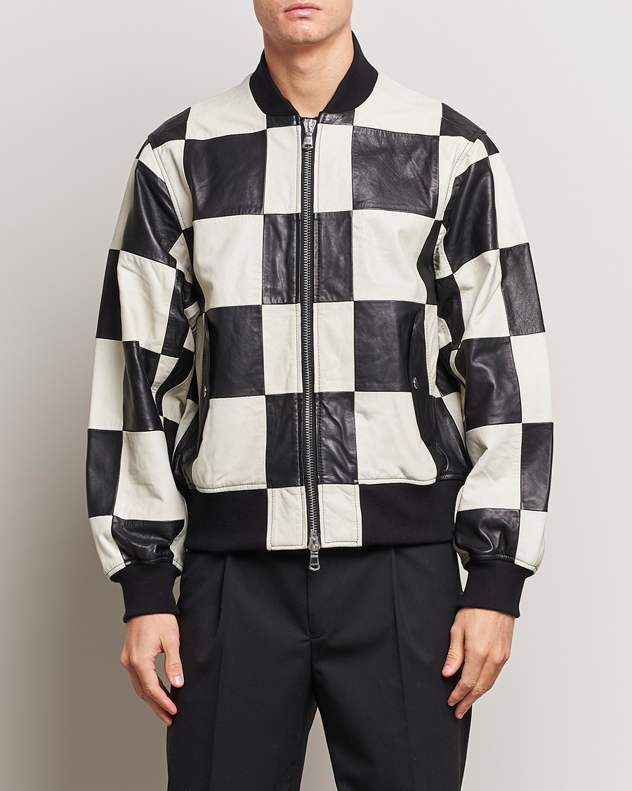 Men | Coats & Jackets | J.Lindeberg | Milan Patchwork Leather Jacket Black