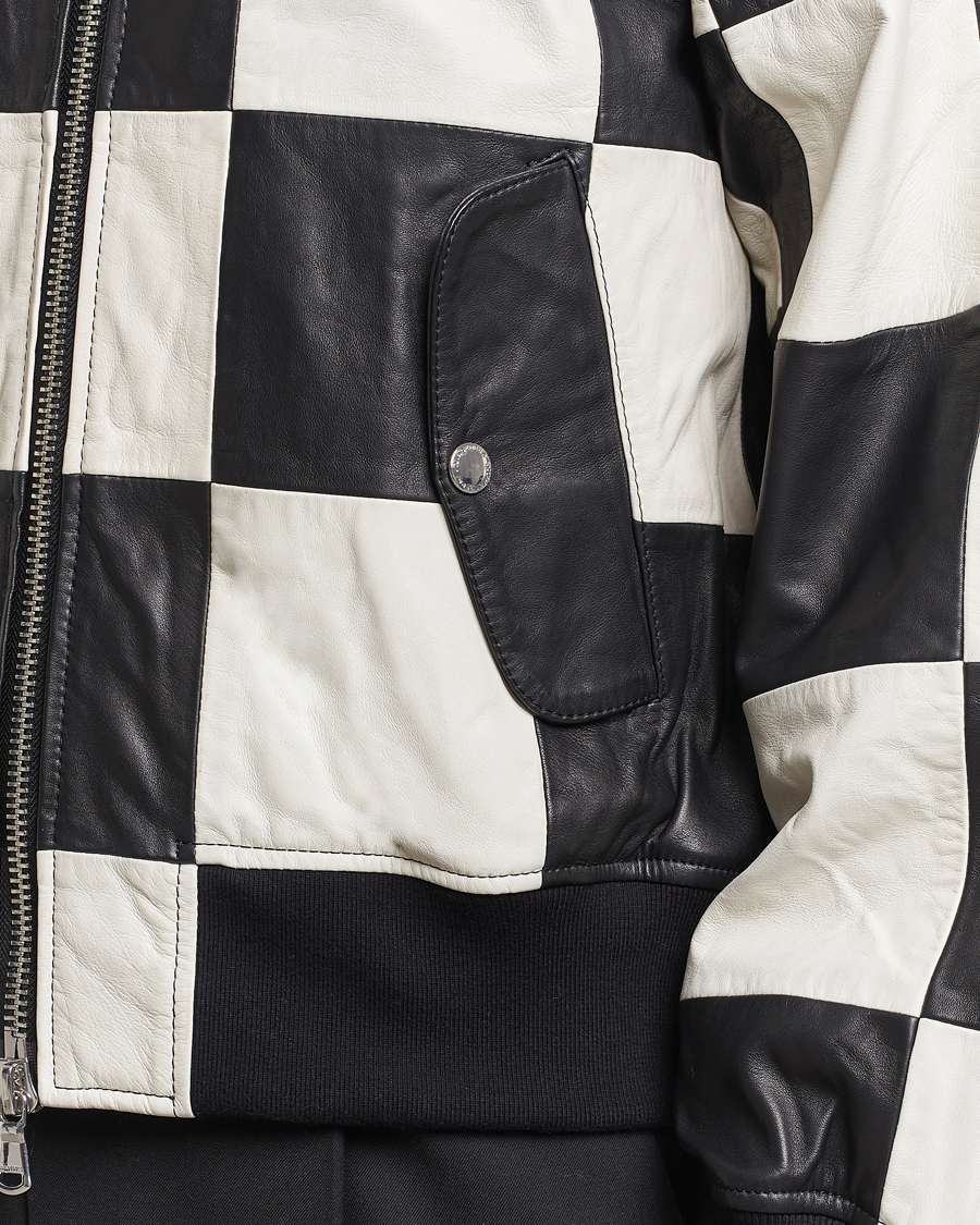 Men | Coats & Jackets | J.Lindeberg | Milan Patchwork Leather Jacket Black