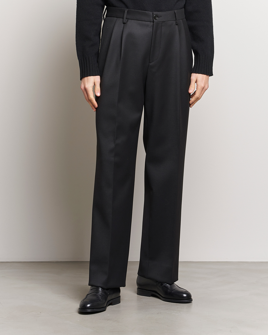 Men | Trousers | J.Lindeberg | Haij Double Pleat Pants Black
