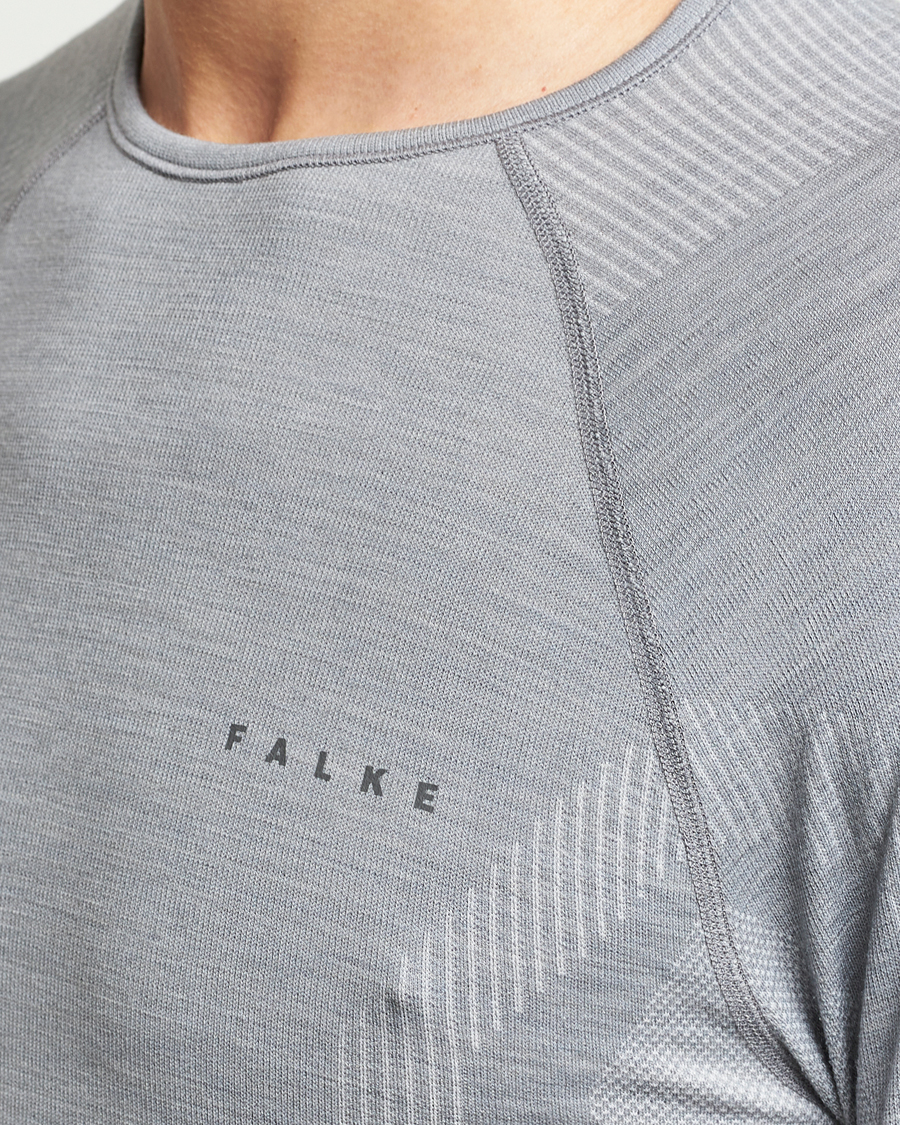 Men | Thermal Underwear | Falke Sport | Falke Long Sleeve Wool Tech Shirt Grey Heather